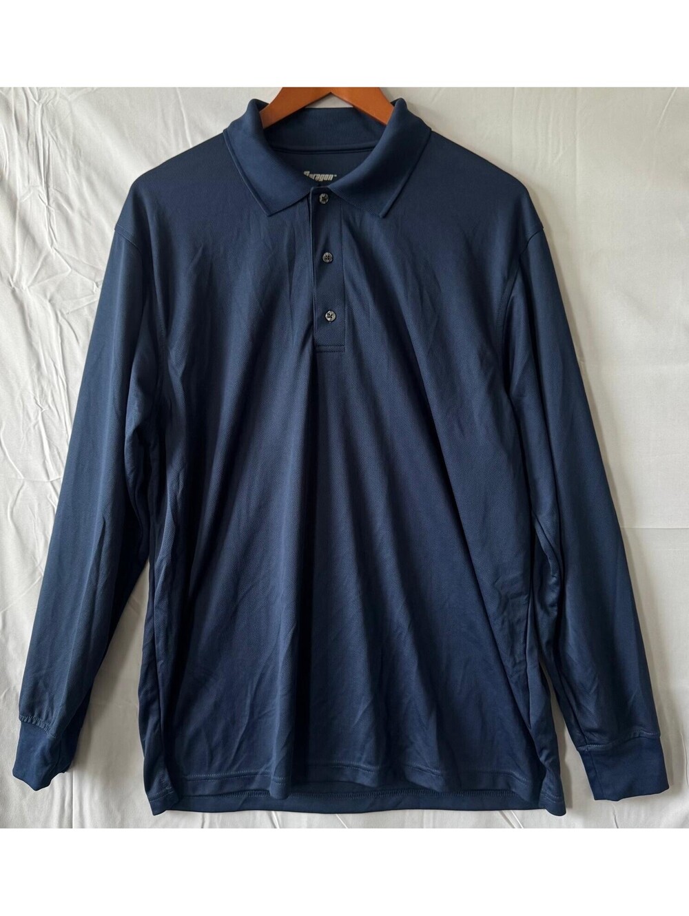 Paragon Polo Shirt Mens L Navy Blue Long Sleeve Performance Golf